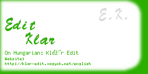 edit klar business card